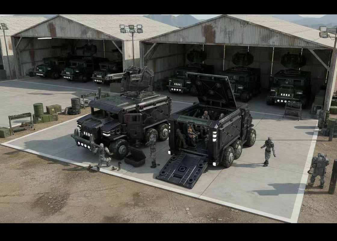 Sheik Mainland Mighty Rhino Armored Vehicle (Black) 1/60 Scale Model Kit