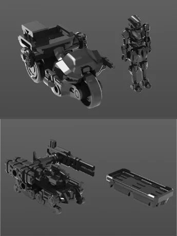 Chief Continent Reconnaissance Team 3-in-1 (Metallic Black Ver.) 1/60 Scale Model Kit