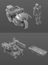 Chief Continent Reconnaissance Team 3-in-1 (Metallic Gray Ver.) 1/60 Scale Model Kit