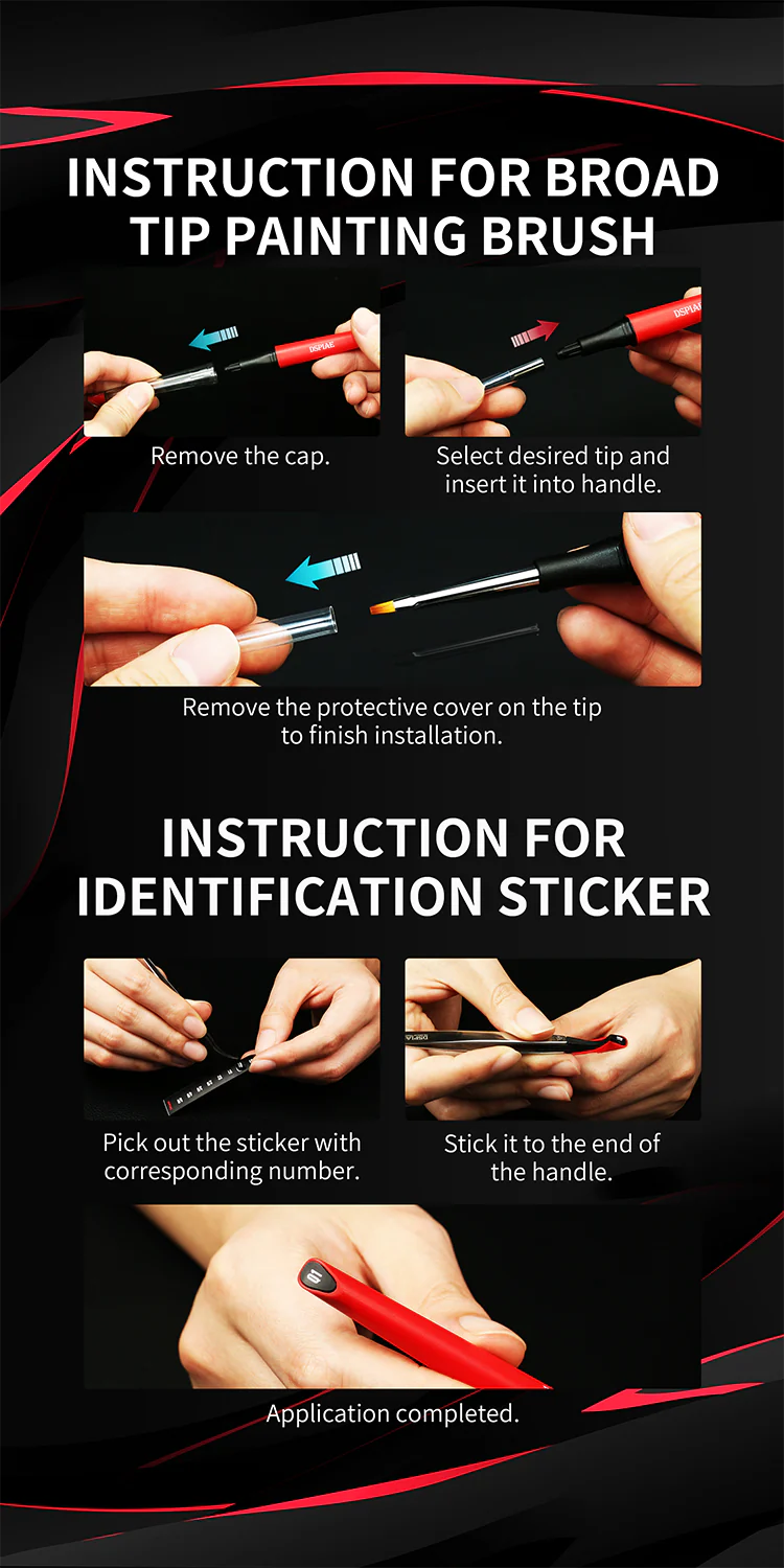 DSPIAE PT-TB Phoenix Plume Broad Painting Brush Handle