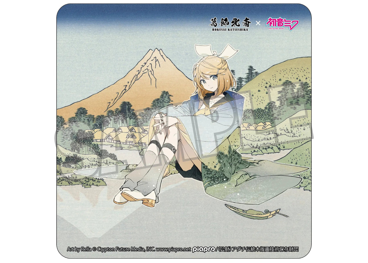 Hokusai Katsushika x Hatsune Miku by Rella Car Magnet Kagamine Rin Reflection in Lake at Misaka in Kai Province