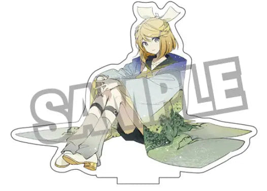 Hokusai Katsushika x Hatsune Miku by Rella Die-cut Acrylic Stand Kagamine Rin Reflection in Lake at Misaka in Kai Province