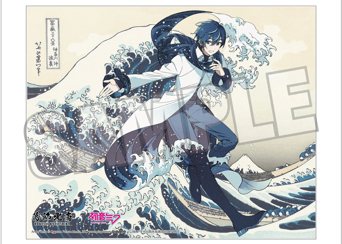 Hokusai Katsushika x Hatsune Miku by Rella Canvas Art KAITO The Great Wave off Kanagawa