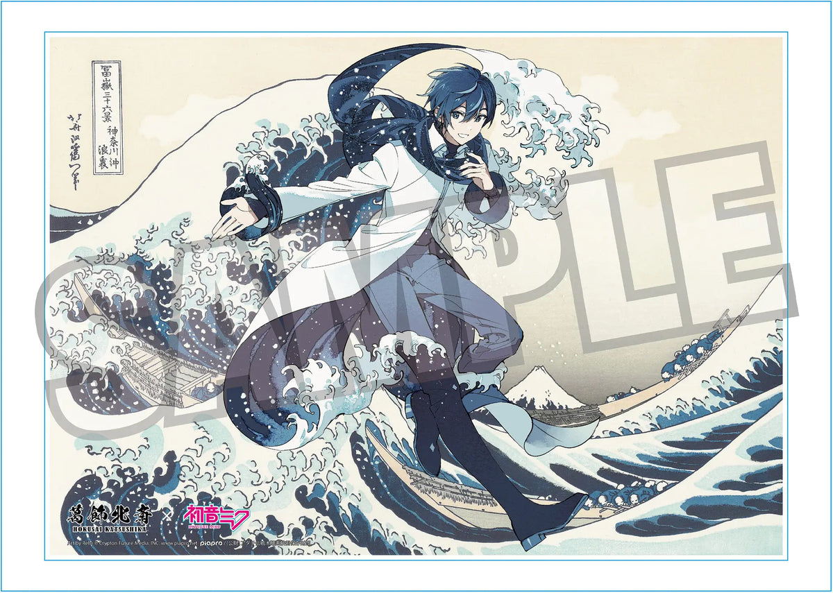Hokusai Katsushika x Hatsune Miku by Rella A3 Acrylic Panel with Serial Number KAITO The Great Wave off Kanagawa