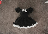 Snail Shell - 30 - Black Silk Bubble-sleeve Dress (True Silk)