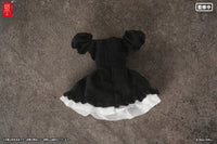 Snail Shell - 30 - Black Silk Bubble-sleeve Dress (True Silk)