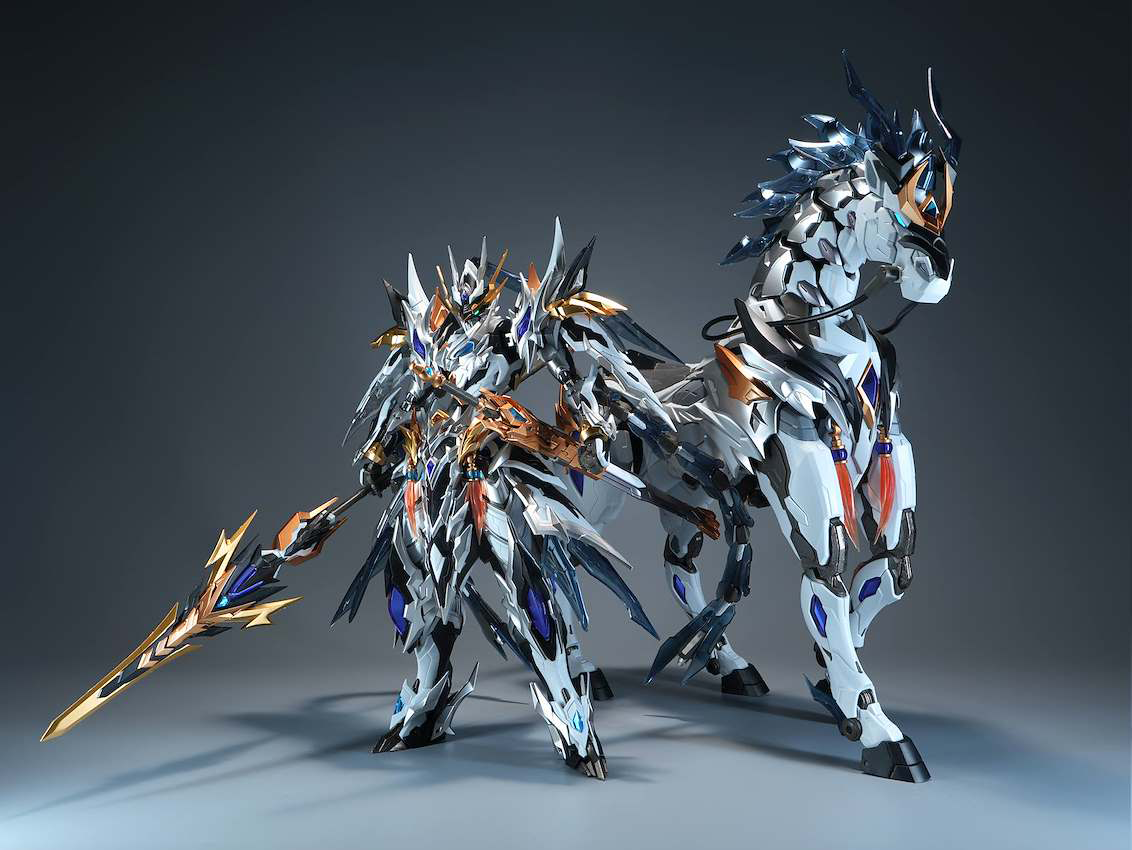 Legend of Star General MNP-XH05XP Zhaoyun with Moonlight Jade Lion (SP Color) 1/100 Scale Model Kit