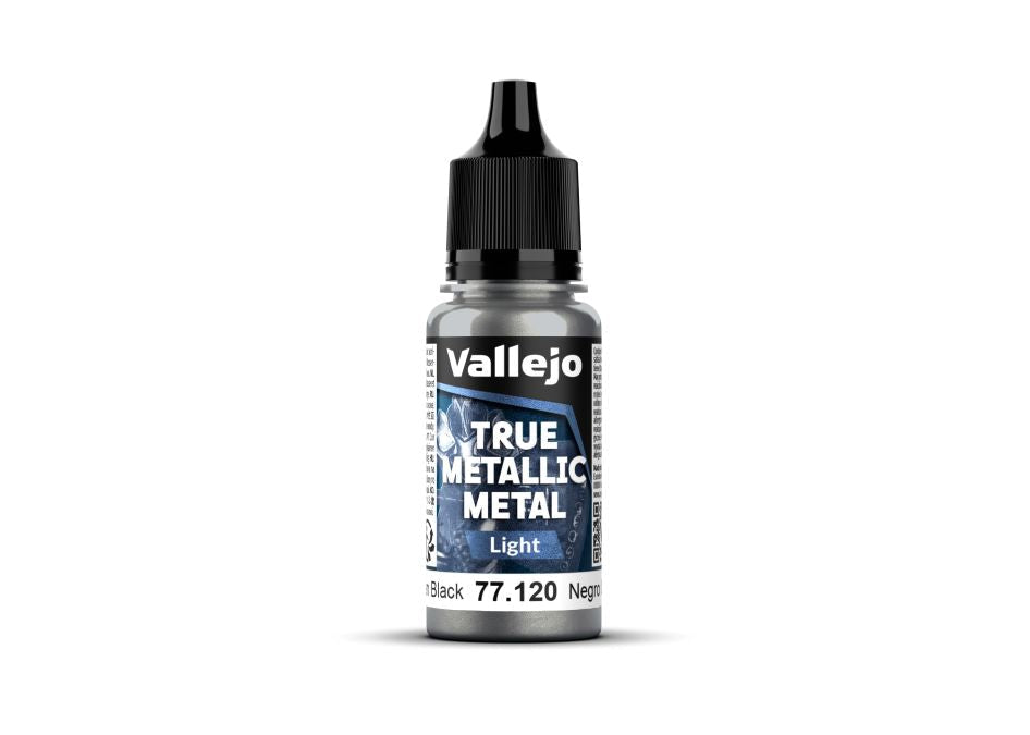 Vallejo 18ml Bottle Obsidian Black (Light) True Metallic Metal