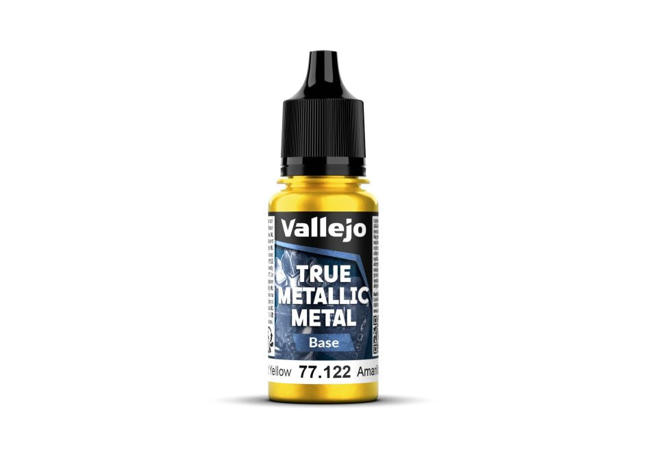 Vallejo 18ml Bottle Radiant Yellow (Base) True Metallic Metal