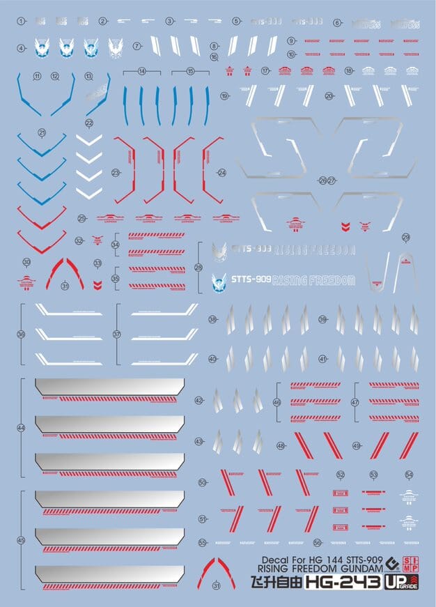 C94 HGCE Rising Freedom Gundam Water Slide Decal