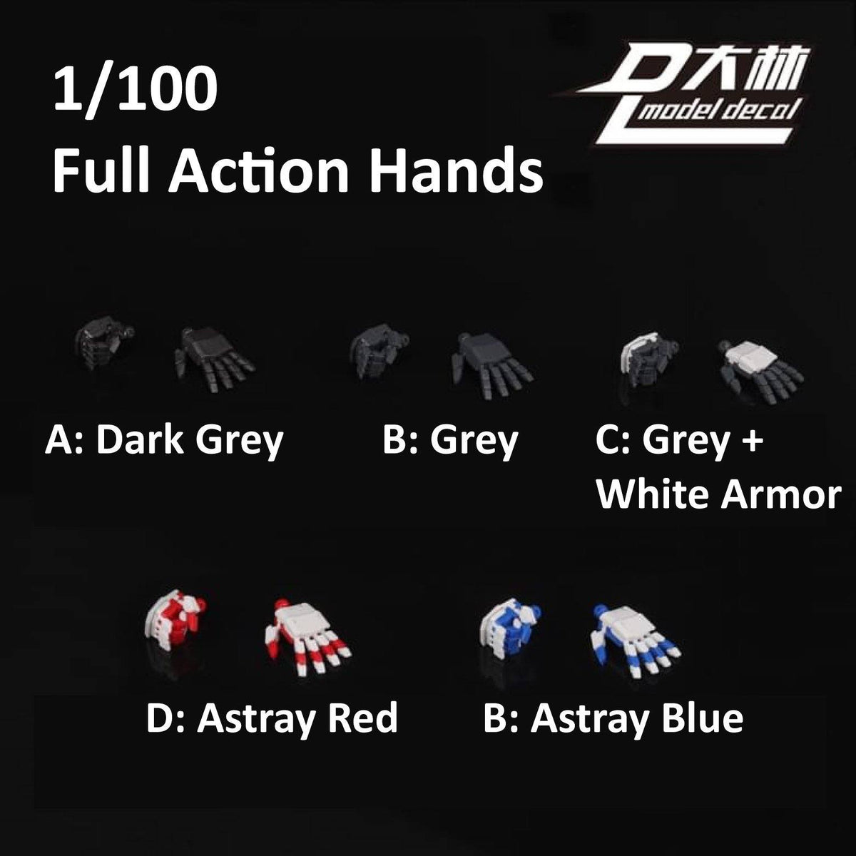 DL MODEL  FULL ACTION HANDS 1/100