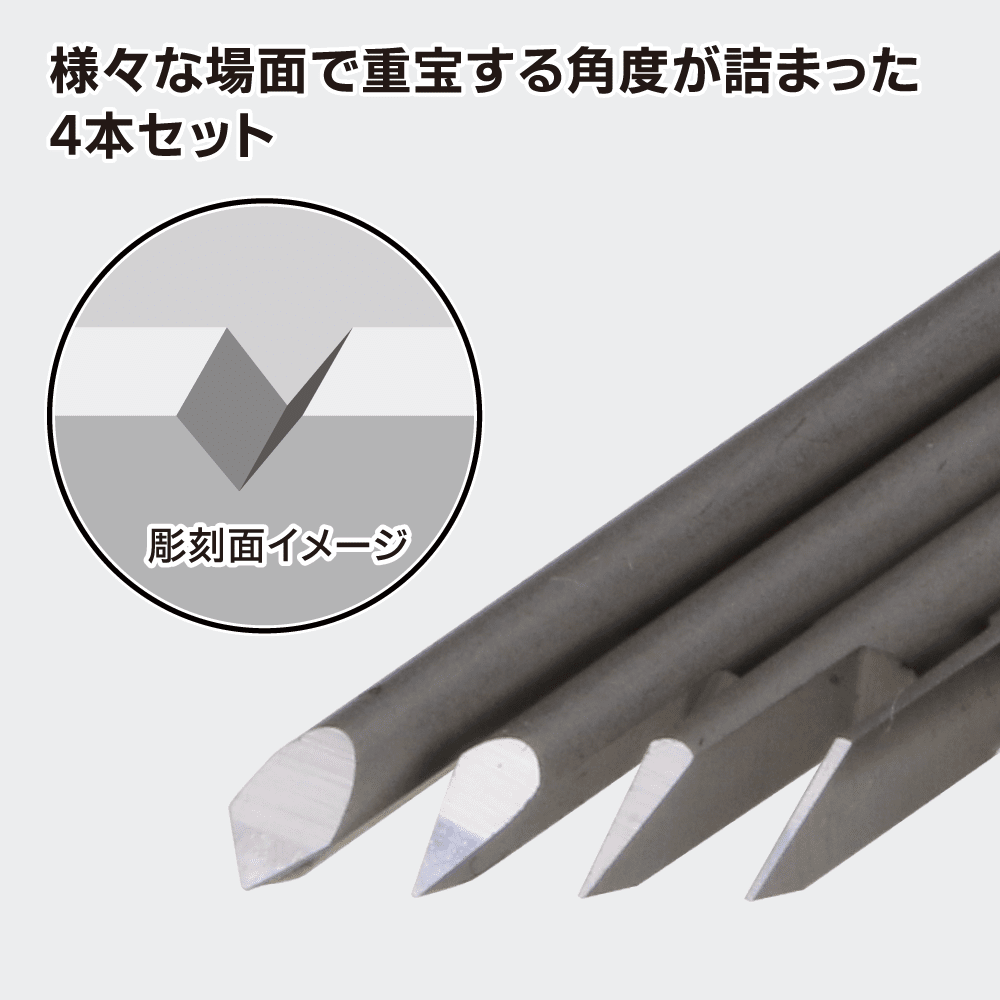 GodHand GH-BBS-05-90 Bit Blade V-shaped Edge [4PC Set]