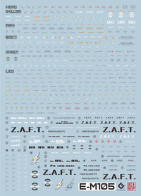 F42 MG Force Impluse Gundam GK Enhanced Decal Sheet