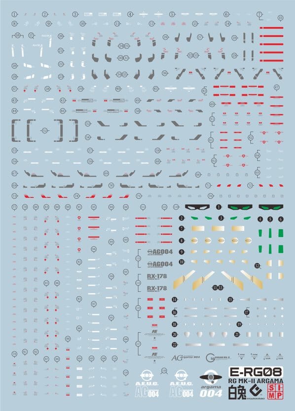 C04 RG RX-178 Gundam Mk-II (AEUG) Decal Sheet