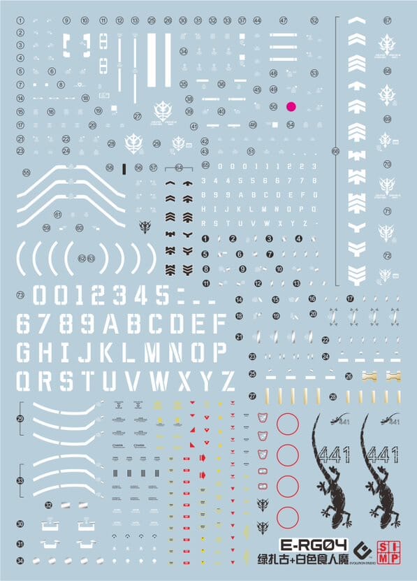 C09 RG Zaku II Green and White Ogre Decal Sheet