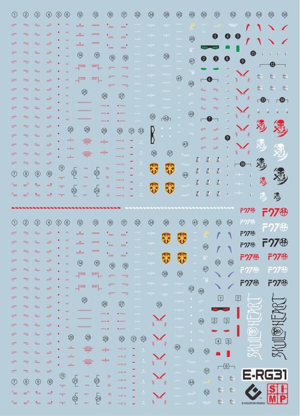 C27 RG Crossbone Gundam Water Slide Decal