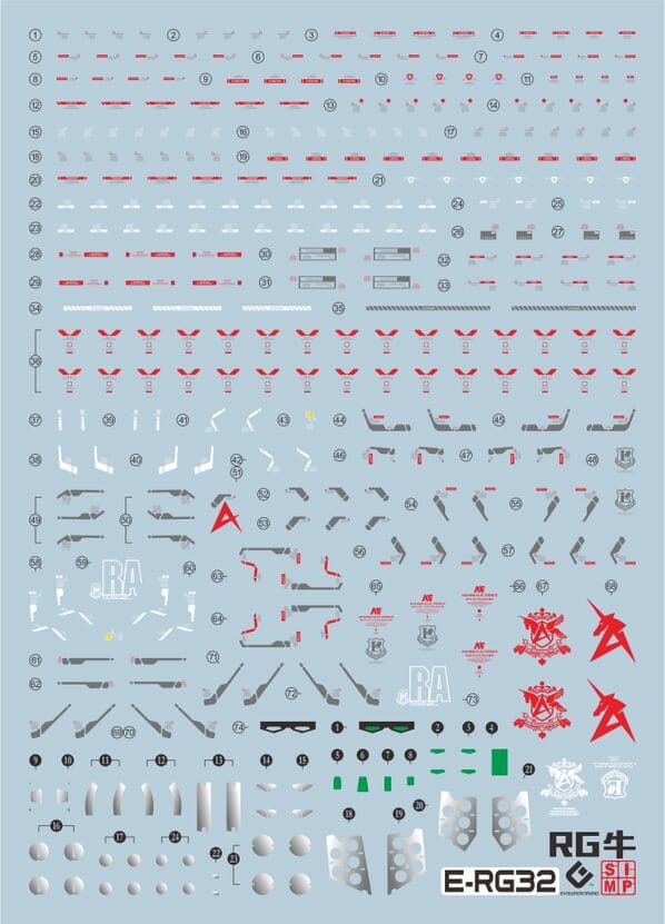 C28 RG Nu Gundam Water Slide Decal