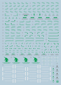 D22 PG Unicorn Gundam (Green) Full Weapon Final Battle Ver. Decal Sheet