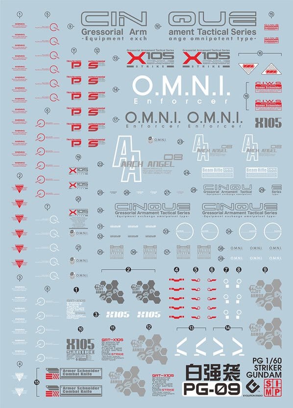 D28 PG Strike Gundam Decal Sheet