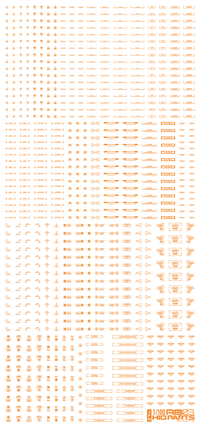 1/100 RB03 Caution Decal One Color Orange (1 pc)