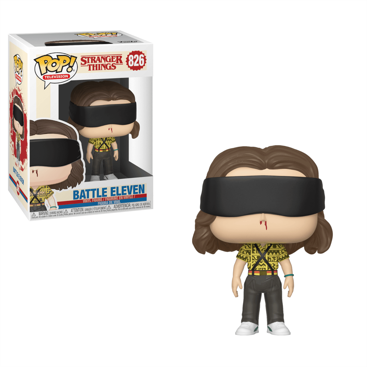 Damaged box of STRANGER THINGS BATTLE ELEVEN POP! VINYL FIGURE W/ Pop Protector
