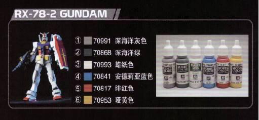 Valejo Paint Set Gundam 1/144 RX-78-2 Set of 6