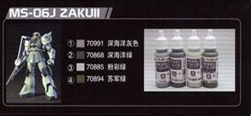 Vallejo MS-06J ZAKU II Paint set 4 Colors