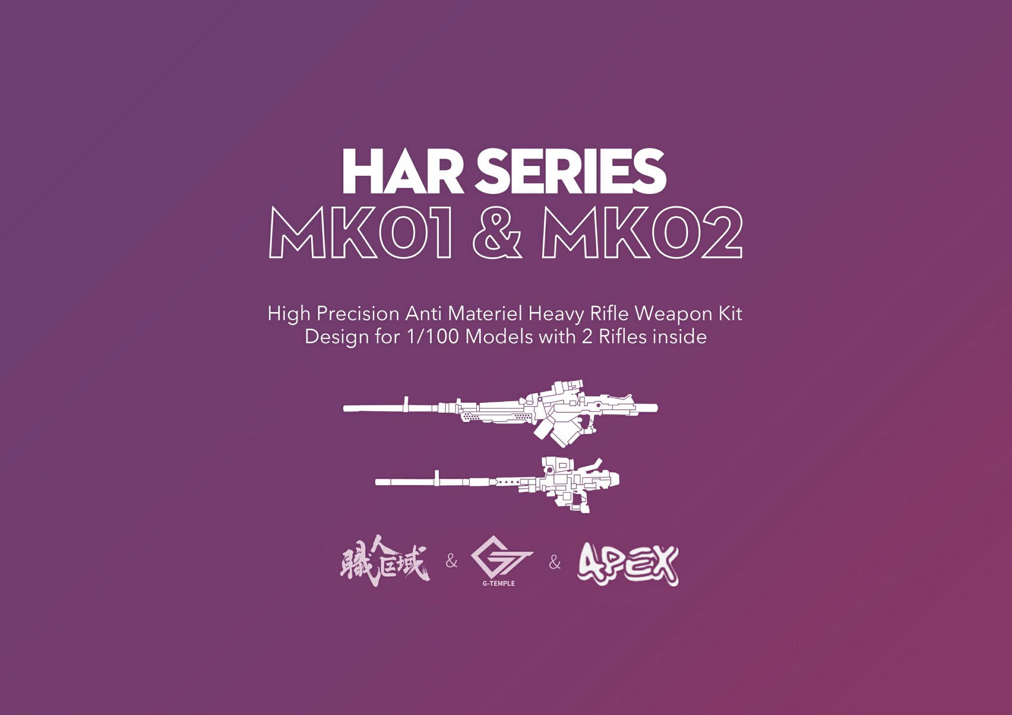 Apex HAR SERIES 1/100 rifle weapons set