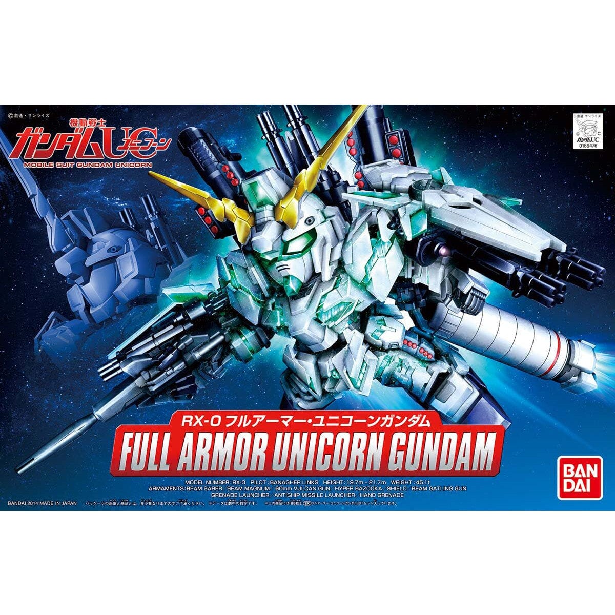 Gundam BB Senshi #390 Full Armor Unicorn Gundam Model Kit