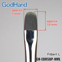 GodHand EBRSUP-HML Brushwork Softest Hobby Filbert Paint Brush Long w/ Cap