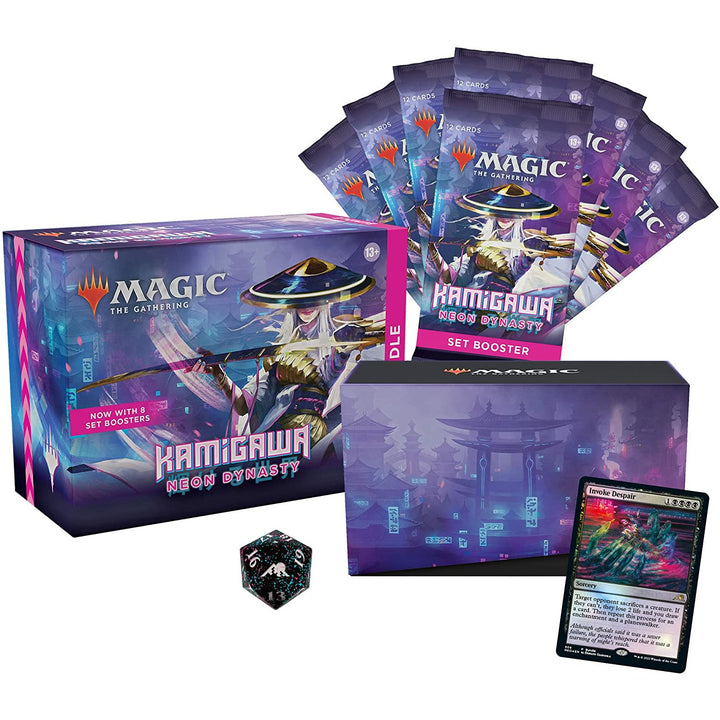Magic The Gathering Kamigawa Neon Dynasty Bundle Box (8 Set Boosters + Accessories)