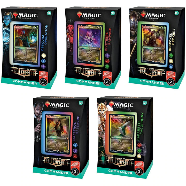 Magic the Gathering MTG Streets of New Capenna Commander Display - All 5 Decks