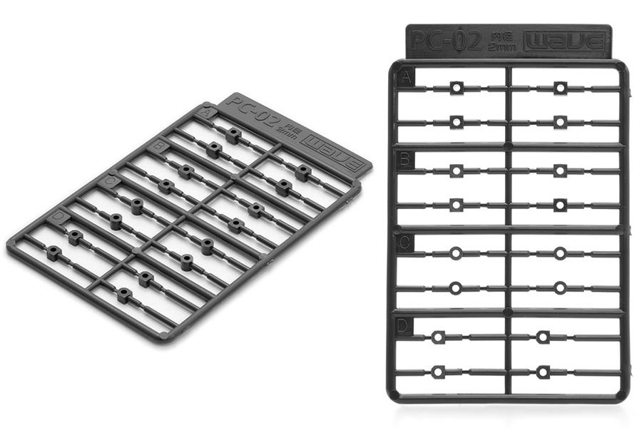 Wave PE SLEEVE PC-02 - Poly Caps and Connectors for Moving Mecha Parts, 2mm