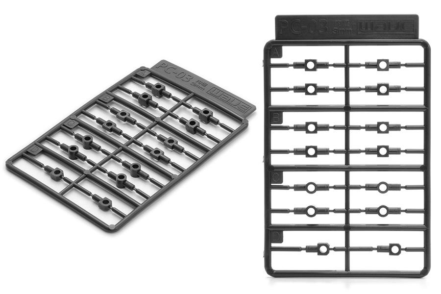 Wave PE SLEEVE PC-03 - Poly Caps and Connectors for Moving Mecha Parts, 3mm