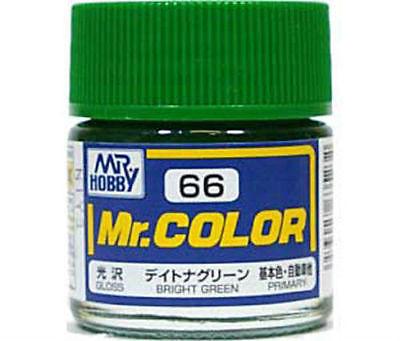 GUNZE MR HOBBY COLOR LACQUER C66 BRIGHT GREEN MODEL KIT PAINT 10ml - USA Gundam Store