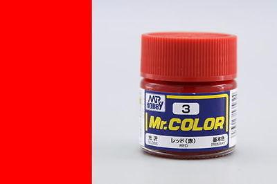 GUNZE MR HOBBY COLOR LACQUER C03 Red MODEL KIT PAINT 10ml - USA Gundam Store