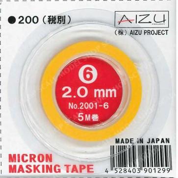 Aizu 2mm x 5m Micron Masking Tape 2001-6