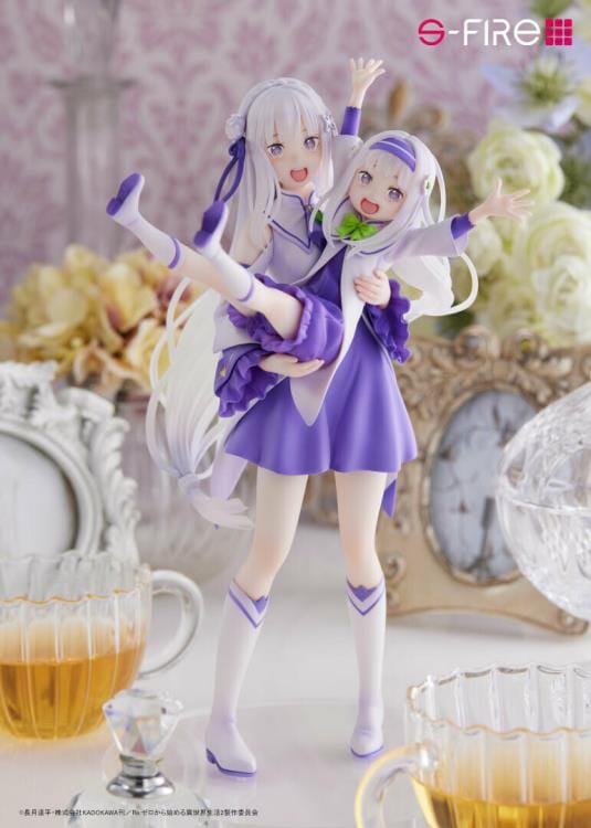 Re Zero Starting Life in Another World S-Fire Emilia & Childhood Emilia 1/7  Scale Figure