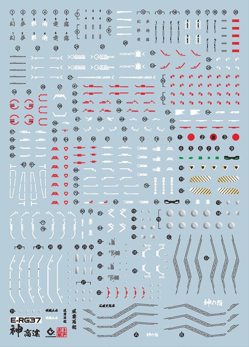 C71 1/144 RG God Gundam Decal Sheet