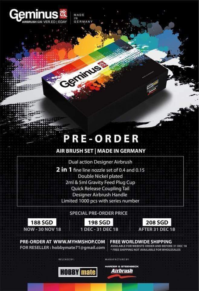 EDAY GEMINUS DESIGNER AIRBRUSH - LIMITED EDITION WITH INDIVIDUAL SERIES NO. harder steenbeck