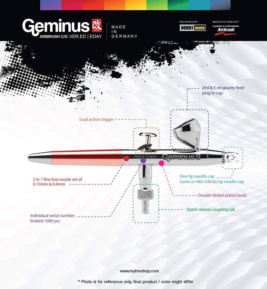 EDAY GEMINUS DESIGNER AIRBRUSH - LIMITED EDITION WITH INDIVIDUAL SERIES NO. harder steenbeck