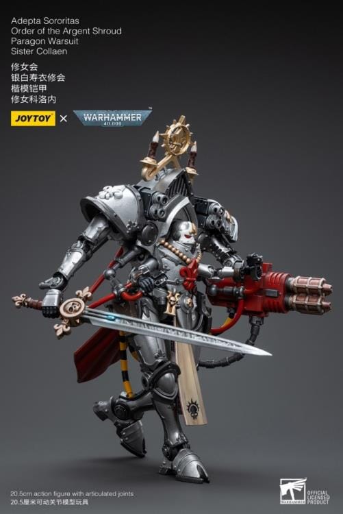 Warhammer 40k Adepta Sororitas Battle Sisters Order of the Argent Shroud Paragon Warsuit Sister Collaen 1/18 Scale Figure