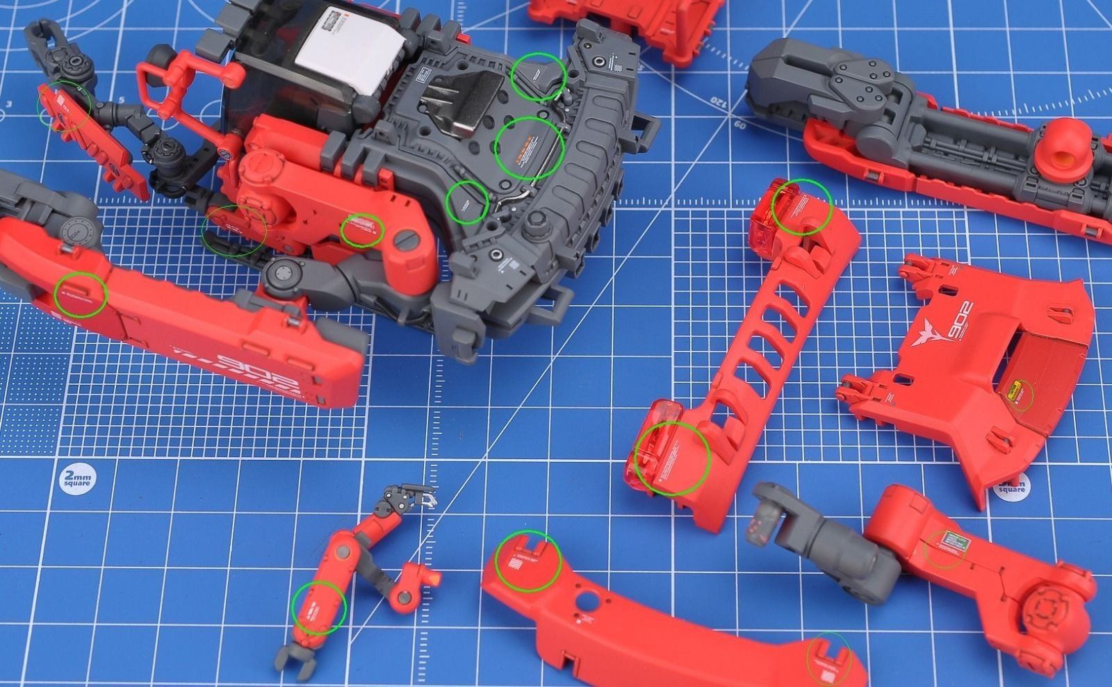 AW003 - Detail-up Warning Decal All Scale Gundam & Weapon (RED - USA Gundam Store