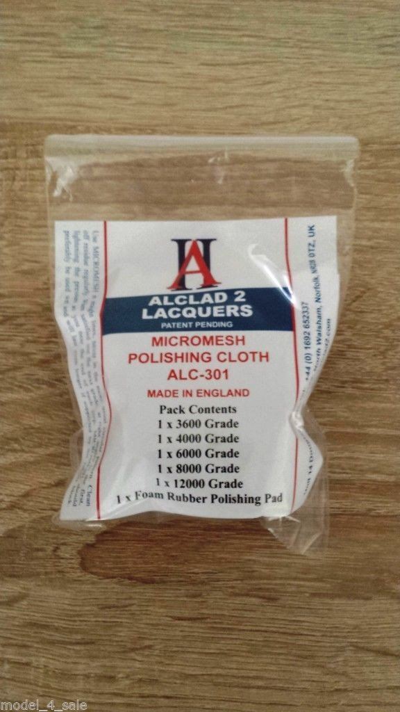 Micromesh Polishing Cloth Set (5 diff grades & rubber support block) ALC-301