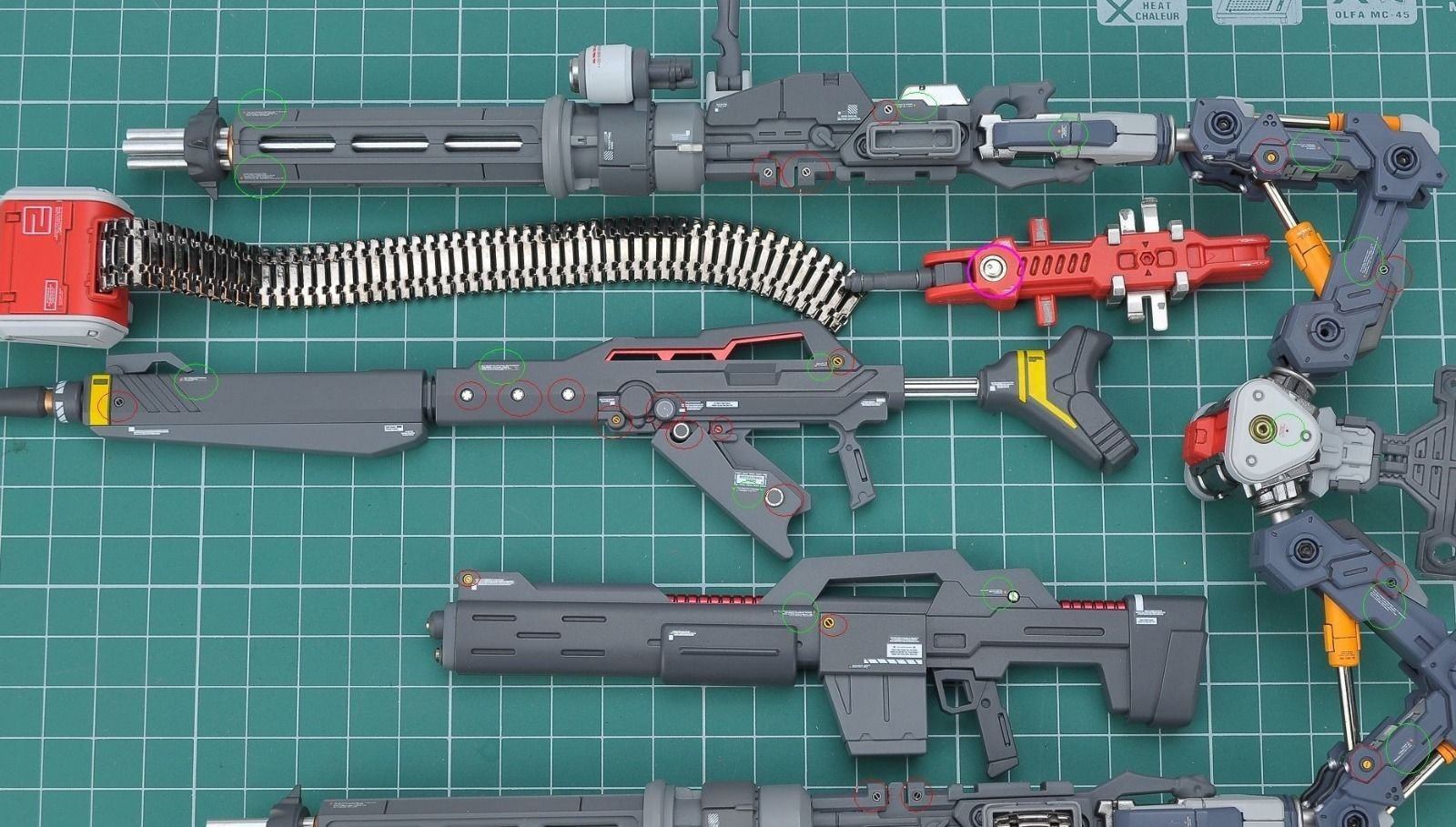 AW003 - Detail-up Warning Decal All Scale Gundam & Weapon (RED - USA Gundam Store