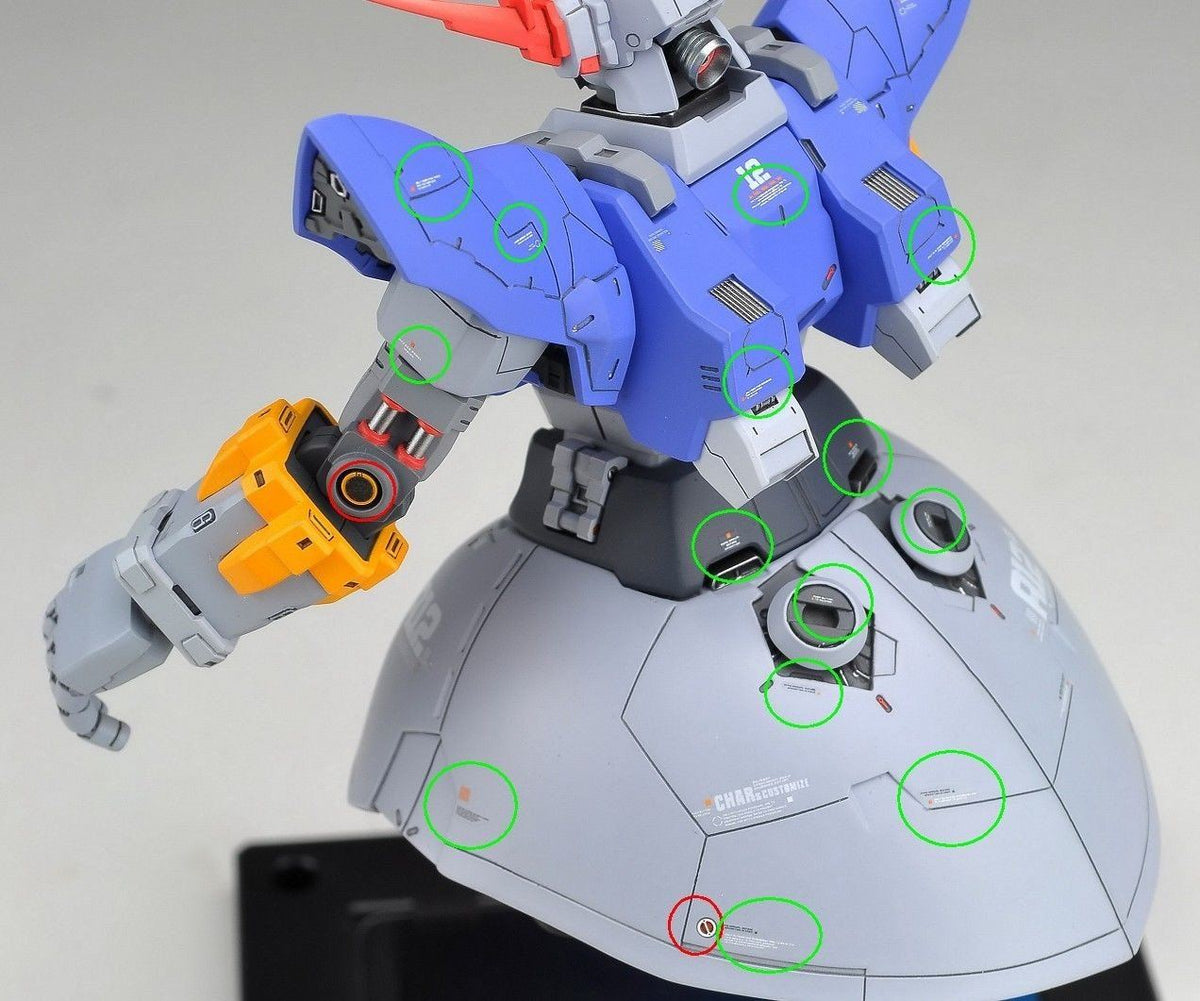 AW003 - Detail-up Warning Decal All Scale Gundam & Weapon (RED - USA Gundam Store