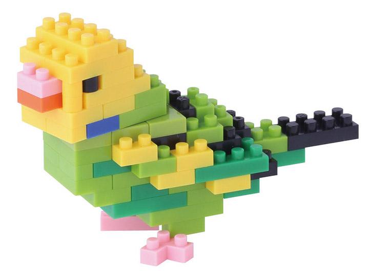 Nanoblock Bird Collection Series Budgerigar Green Opaline