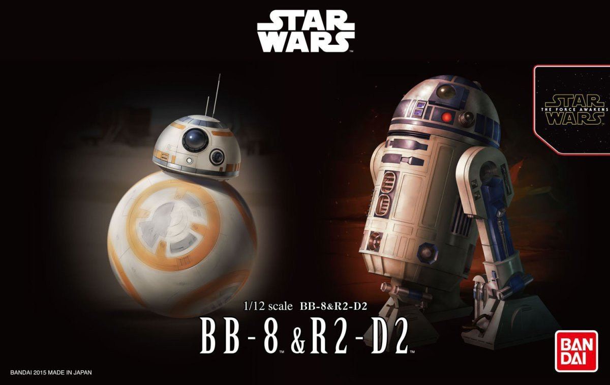 Star Wars The Force Awakens BB-8 & R2-D2 1/12 Scale Model Kit