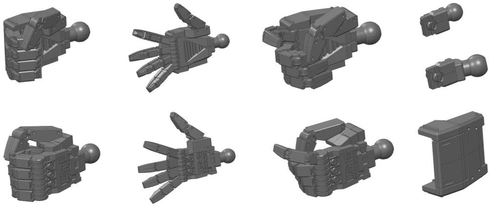 Builders Parts HD 1/144 MS Hand 01 (E.F.S.F. Dark Gray)