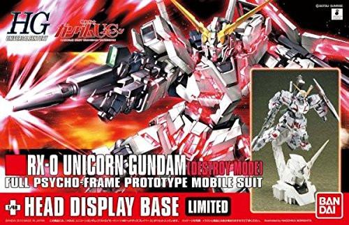 HGUC 1/144 #100 RX-0 Unicorn Gundam (Destroy Mode) + Unicorn Head